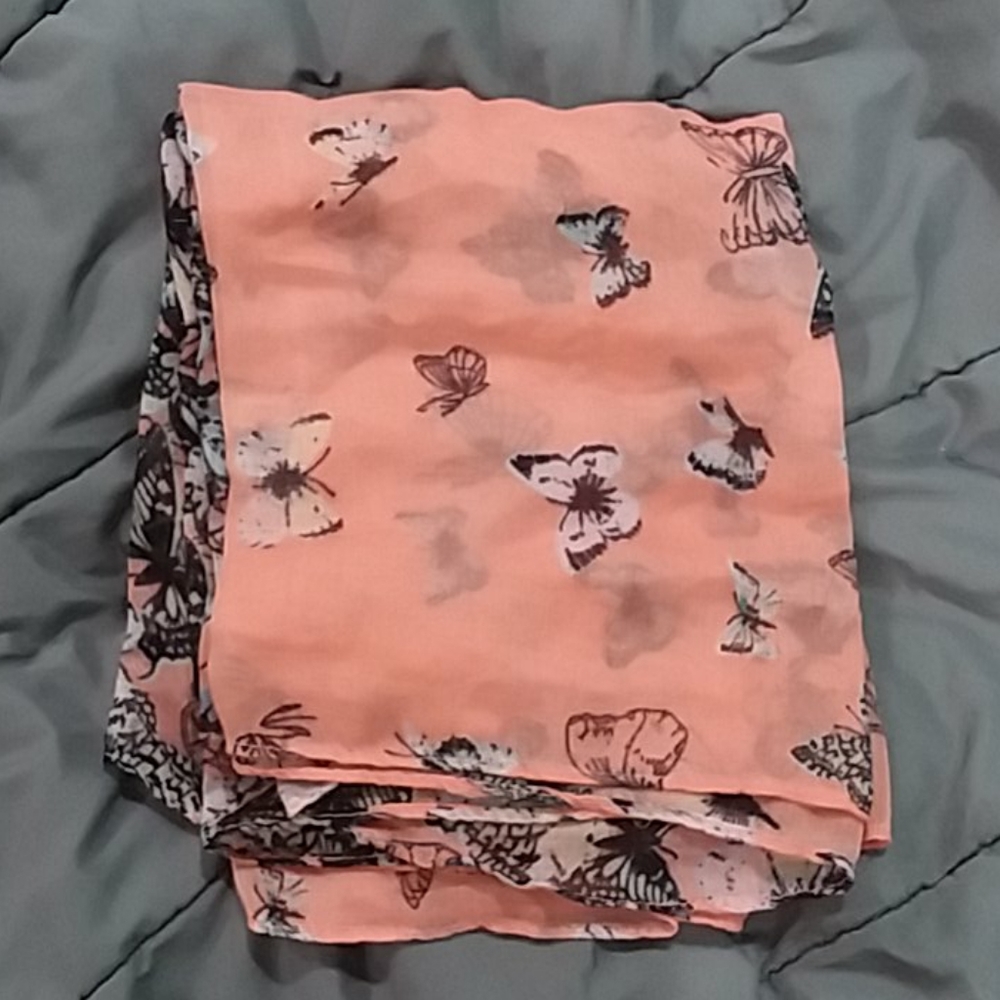 Pink butterfly scarf
